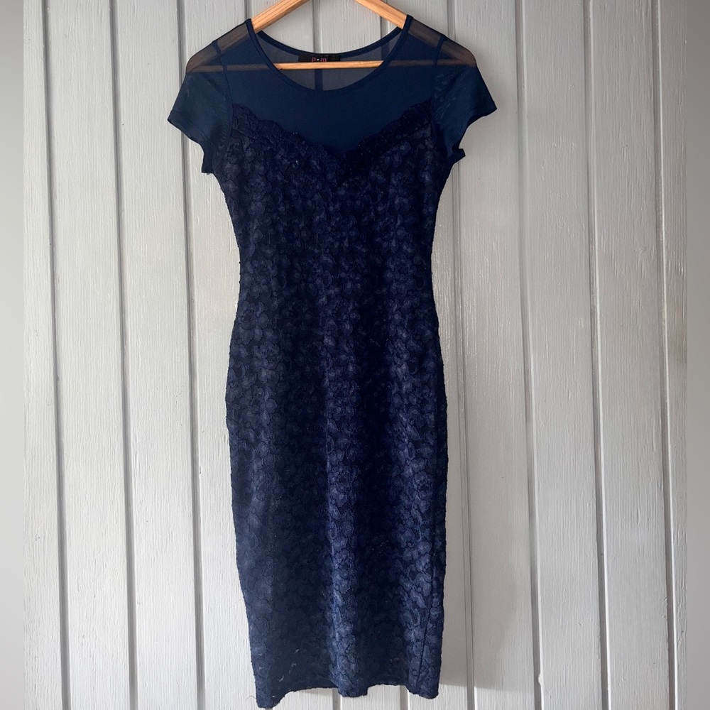 PM Mesh top, floral fitted dress